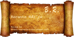 Berente Róza névjegykártya